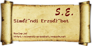 Simándi Erzsébet névjegykártya